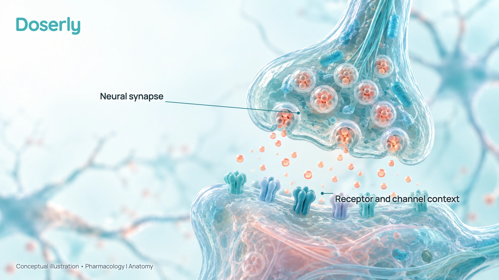 Conceptual neural signalling, not a receptor-binding diagram or proof of cognitive, sleep or mood benefits from these products.